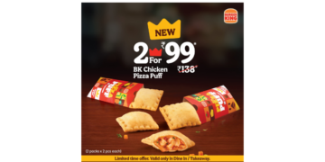 Burger King India Expands Snacking Menu with Launch of delicious Industry First BK Chicken Pizza Puff in South India