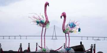 Anant Bhai Ambani’s Vantara Unveils Striking Wildlife Sculptures in Mumbai to Expose the Hidden Threat of Plastic Pollution