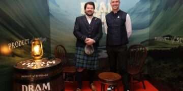 Kevin Pietersen launches Dram Bell Blended Scotch Whisky bottled in Scotland.