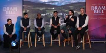 Kevin Pietersen launches Dram Bell Blended Scotch Whisky bottled in Scotland.