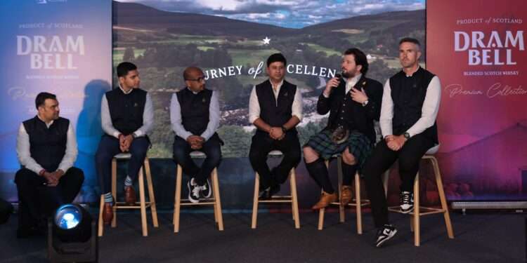 Kevin Pietersen launches Dram Bell Blended Scotch Whisky bottled in Scotland.