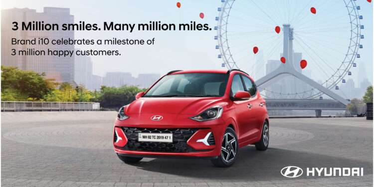Hyundai Motor India’s ‘Brand i10’ Surpasses 3 Million Sales Milestone