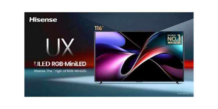Hisense Launches Flagship UX ULED RGB-MiniLED TV Series in India